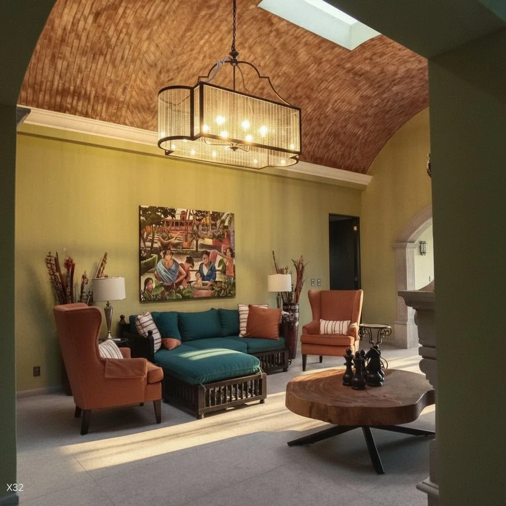 Sala principal con bóveda de tabique artesanal